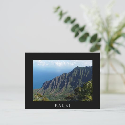 Na Pali Coast auf Kauai schwarze Postkarte (Stehend Vorderseite)