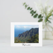 Na Pali Coast auf Kauai weiße Postkarte (Stehend Vorderseite)