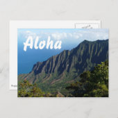 Na Pali Coast, Hawaii Aloha Text Postkarte (Vorne/Hinten)
