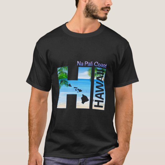 Na Pali Coast Hi Hawaii Aloha State Vacation T-Shirt (Vorderseite)