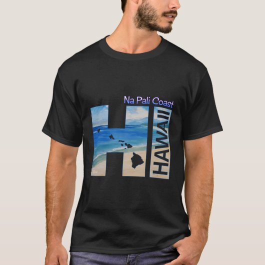 Na Pali Coast Hi Hawaii Islands T-Shirt (Vorderseite)