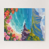 Na Pali Coast Kauai Hawaii Coastline Painting Puzzle (Horizontal)