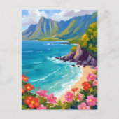 Na Pali Coast Kauai Hawaii Küste Malerei Postkarte (Vorderseite)