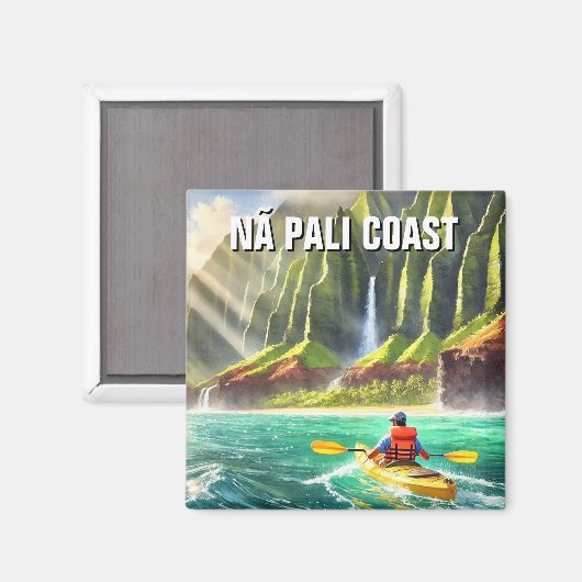 Nā Pali Coast Kauai Hawaii Travel Kayak Magnet (Vorderseite/Rückseite)