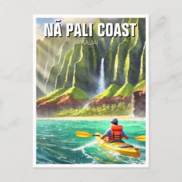 Nā Pali Coast Kauai Hawaii Travel Kayak Postkarte