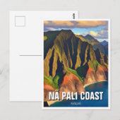 Nā Pali Coast Kauai Hawaii Travel Postkarte (Vorne/Hinten)