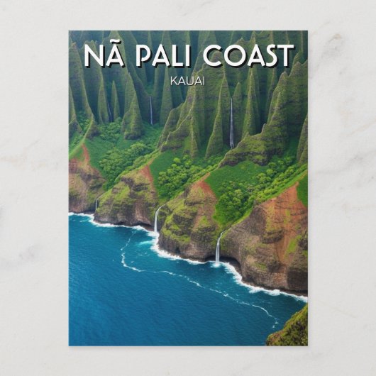 Nā Pali Coast Kauai Hawaii Travel Postkarte (Vorderseite)