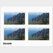 Na Pali Coast on Kauai rechteckige Aufkleber (Blatt)