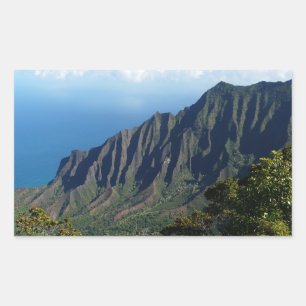 Na Pali Coast on Kauai rechteckige Aufkleber