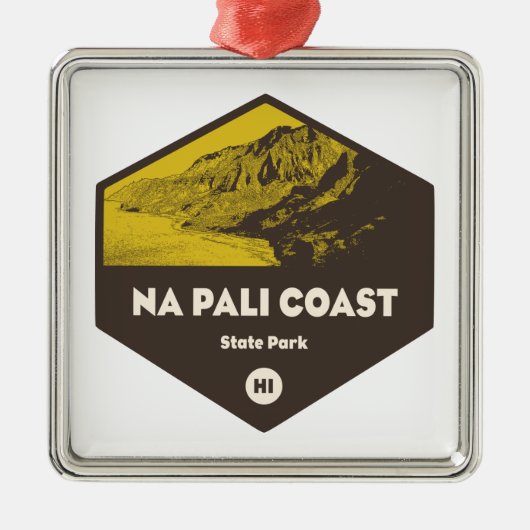 Nā Pali Coast Staat Park Hawaii Ornament Aus Metall (Vorne)