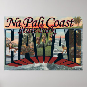 Na Pali Coast Staat Park, Hawaii Poster