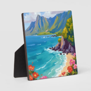 Na Pali Küste Kauai Hawaii Küstenlinie Malerei Kun Fotoplatte