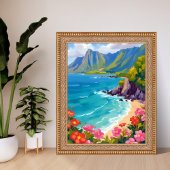 Na Pali Küste Kauai Hawaii Küstenlinie Malerei Poster