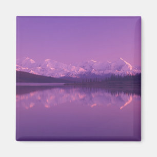 NA, USA, Alaska, Denali NP, Wonder Lake, Abend Magnet