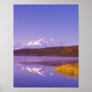 NA, USA, Alaska, Denali NP, Wonder Lake, Berg Poster