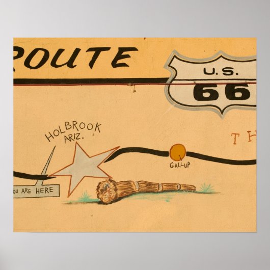 NA, USA, Arizona, Holbrook Route 66 Road mural Poster (Vorne)