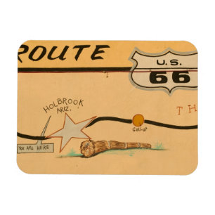 NA, USA, Arizona, Holbrook Route 66 Straßengemälde Magnet