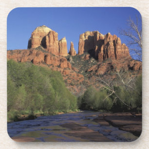 NA, USA, Arizona, Sedona. Cathedral Rock und Eiche Untersetzer
