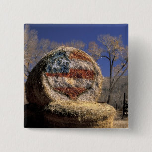 NA, USA, Colorado, Gunnison. Patriotische Heurolle Button