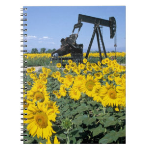 Na, USA, Colorado, Sonnenblumen, Ölbohrturm Notizblock