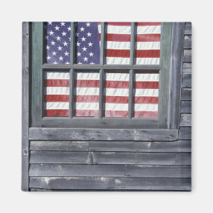 NA, USA, Maine, Georgetown Island. Flagge der Magnet