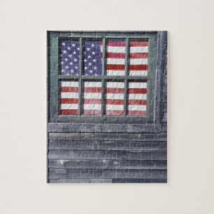 NA, USA, Maine, Georgetown Island. Flagge der Puzzle