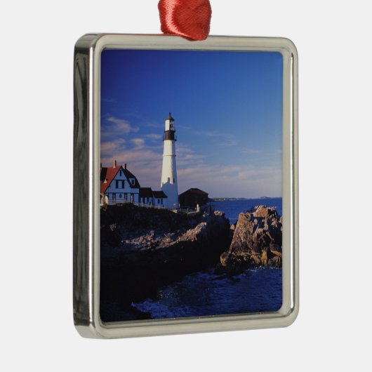 NA, USA, Maine. Leuchtturm Portland Head. Ornament Aus Metall (Rechts)