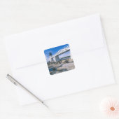 NA, USA, Maine, Port Clyde Marshall Point Quadratischer Aufkleber (Umschlag)