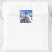 NA, USA, Maine, Port Clyde Marshall-Punkt 2 Quadratischer Aufkleber (Tasche)