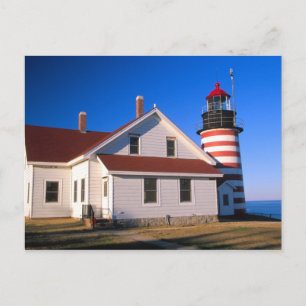 NA, USA, Maine. West Quoddy Leuchtturm in der Nähe Postkarte