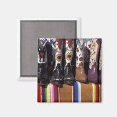 NA, USA, New Mexico, Santa Fe. Cowboystiefel Magnet (Vorderseite/Rückseite)