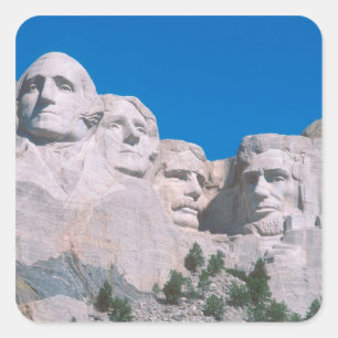 NA, USA, SD, Mount Rushmore. Quadratischer Aufkleber