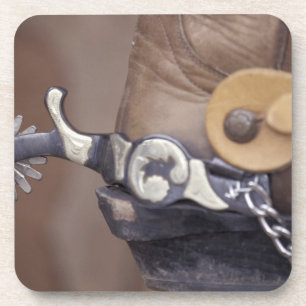 NA, USA, Texas, Lubbock Cowboy-Stiefel und Sporn Getränkeuntersetzer