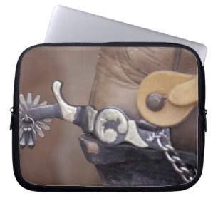 NA, USA, Texas, Lubbock Cowboy-Stiefel und Sporn Laptopschutzhülle