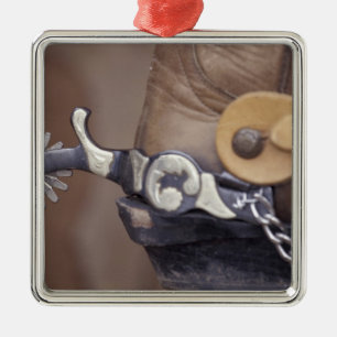 NA, USA, Texas, Lubbock Cowboy-Stiefel und Sporn Ornament Aus Metall