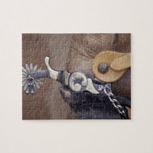 NA, USA, Texas, Lubbock Cowboy-Stiefel und Sporn Puzzle