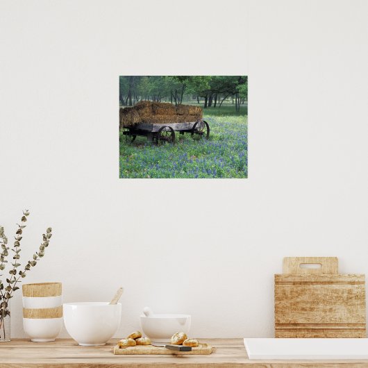 NA, USA, Texas, östlich von Devine, Old wagon in Poster (Küche)