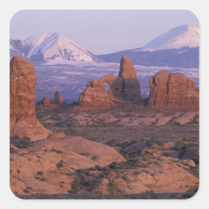 NA, USA, Utah, Arches National Park. Garten Quadratischer Aufkleber
