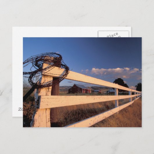 NA, USA, Washington, bei Walla Walla, Zaun, Postkarte (Vorne/Hinten)