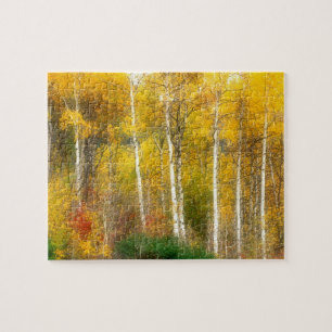 NA, USA, Washington, Herbst-Aspenbäume entlang Puzzle