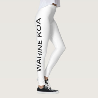 Na Wahine Koa Leggings (Schwarz auf Weiß)