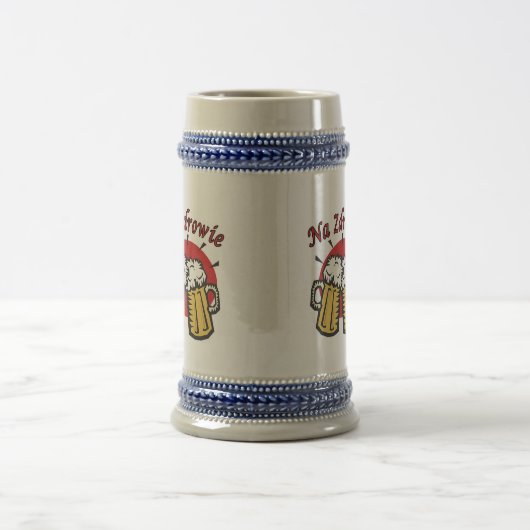 Na Zdrowie Toast mit Bier-Tasse Bierglas (Mittel)