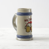 Na Zdrowie Toast mit Bier-Tasse Bierglas (Vorderseite Links)