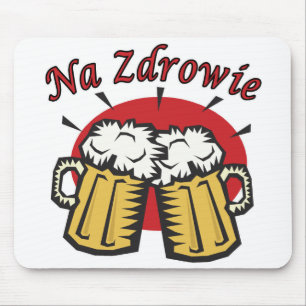Na Zdrowie Toast mit Bier-Tasse Mousepad