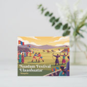 Naadam-Festival Ulaanbaatar Mongolei Postkarte (Stehend Vorderseite)