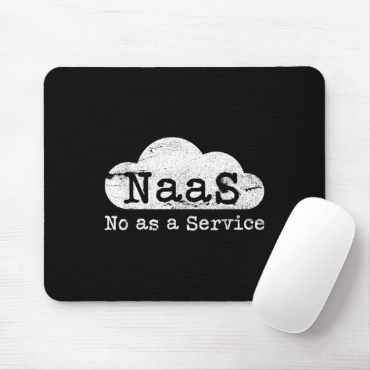 Naas No As A Service Lustiger Cloud Computer Nerd Mousepad (Mit Mouse)