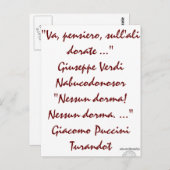 Nabucco & Turandot Postkarte (Vorne/Hinten)