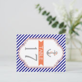 Naby Blue, Korallenhochzeit Tischnummer (Stehend Vorderseite)