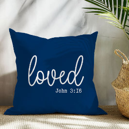 Naby Blue Loved Quote Throw Kissen