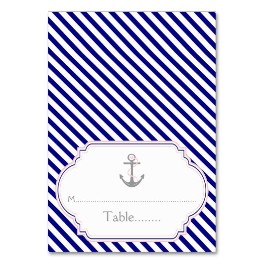 Naby Blue, rosa Eskortikkarte Tischnummer (Vorderseite)